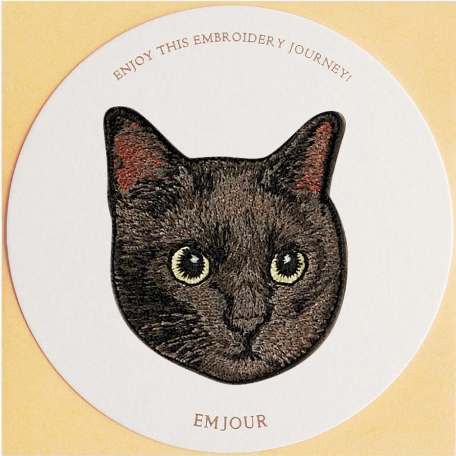 ワッペン 刺繍ワッペン アイロンワッペン 猫 刺繍 ネコ 黒猫 白猫