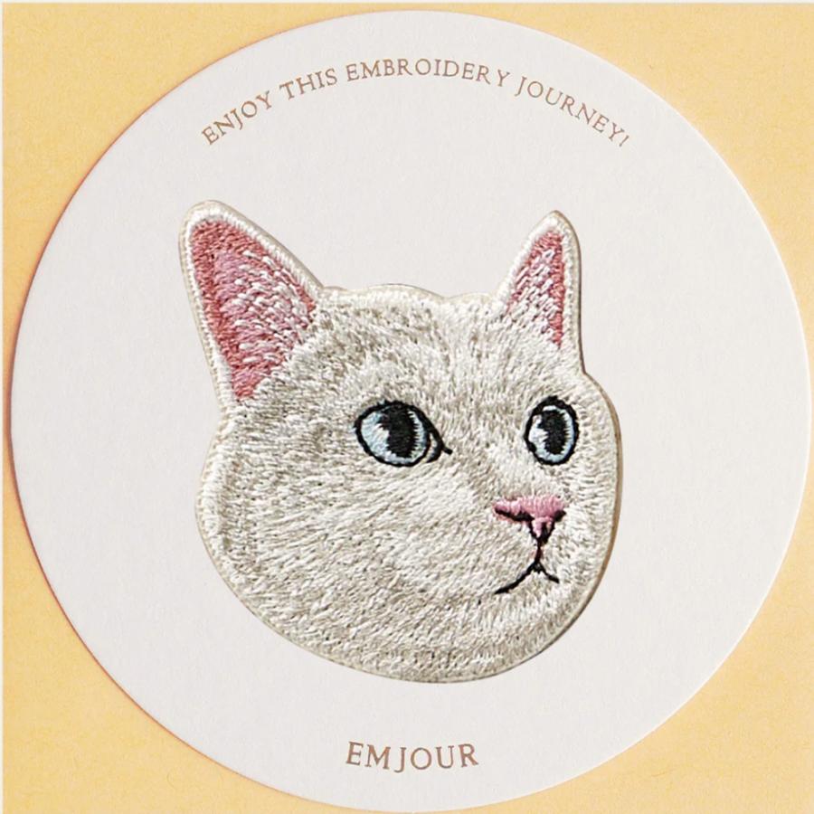 ワッペン 刺繍ワッペン アイロンワッペン 猫 刺繍 ネコ 黒猫 白猫