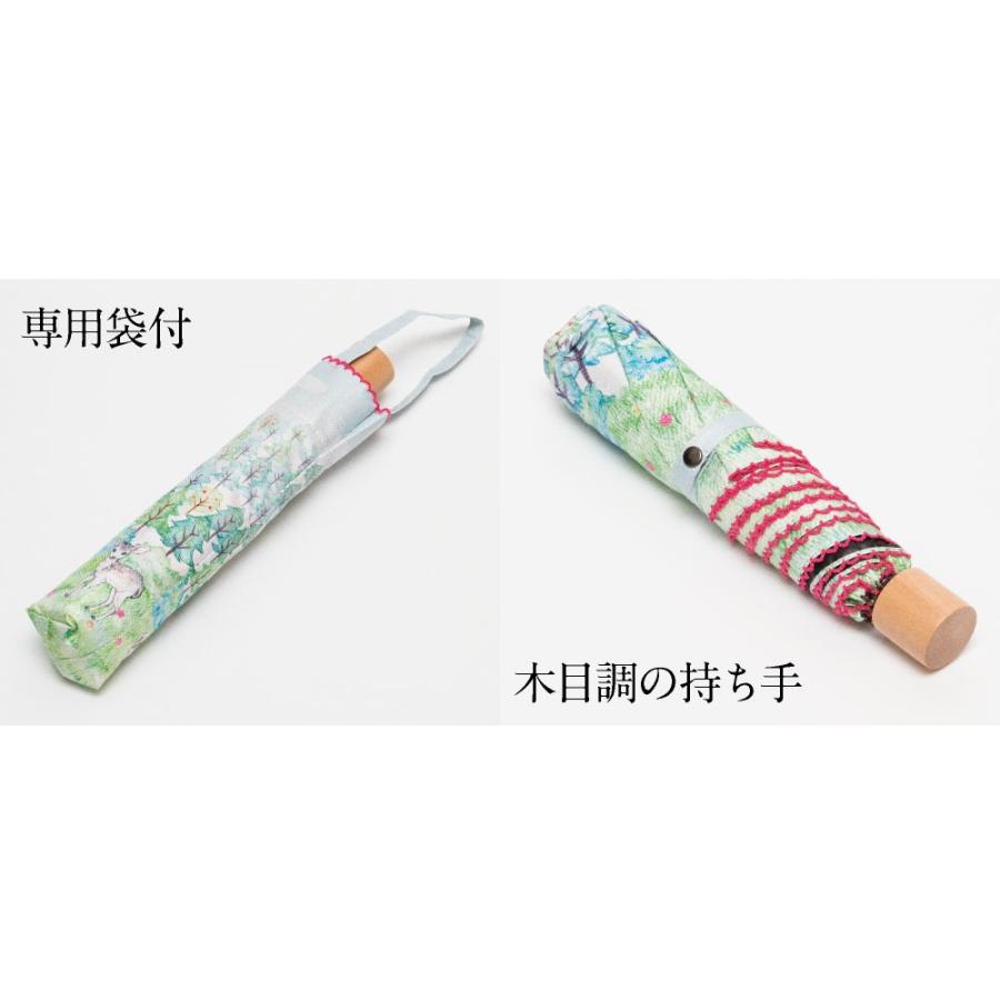 晴雨兼用 折りたたみ傘 アニマルスケッチ バンビ UVカット 遮光率 99%以上 遮熱 はっ水 防水 簡単 開閉 らくらくオープン | Animals（LOEWE） | 04