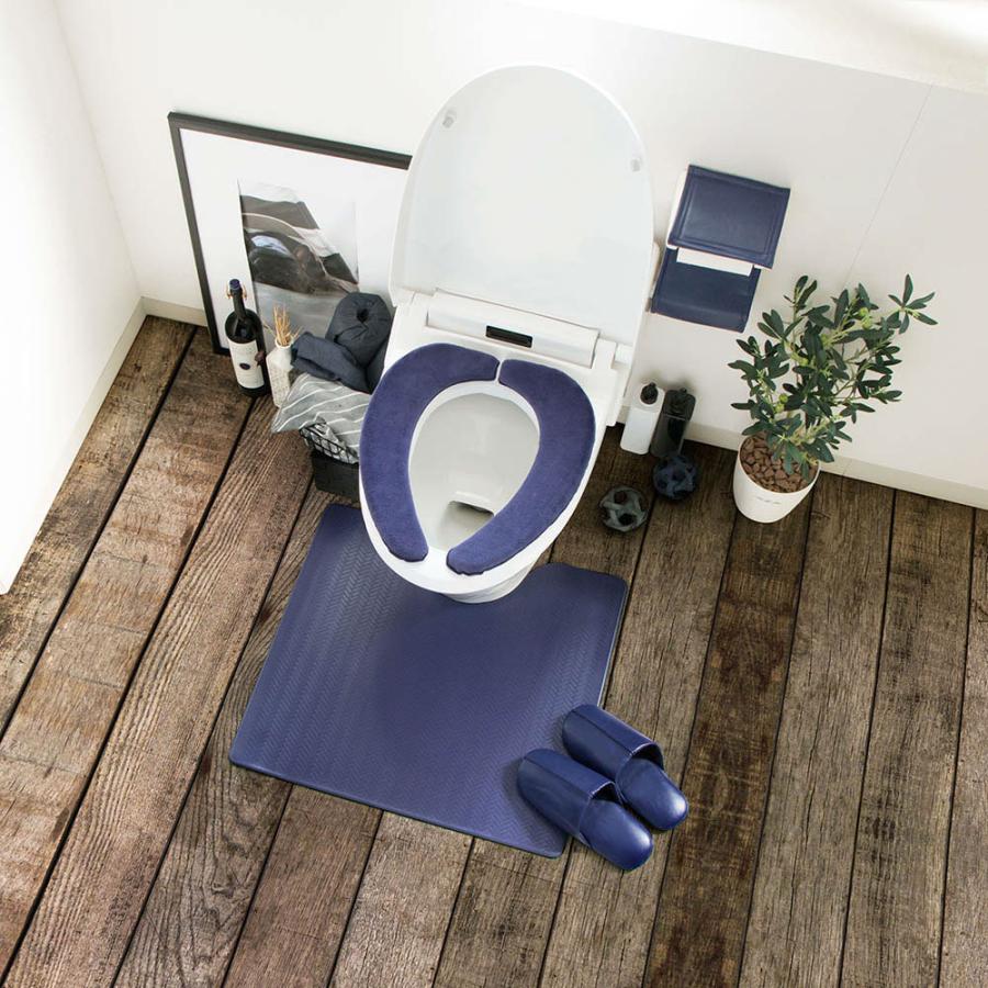 お手入れ簡単 トイレカバー マット ペーパーホルダー カバー 3点セット