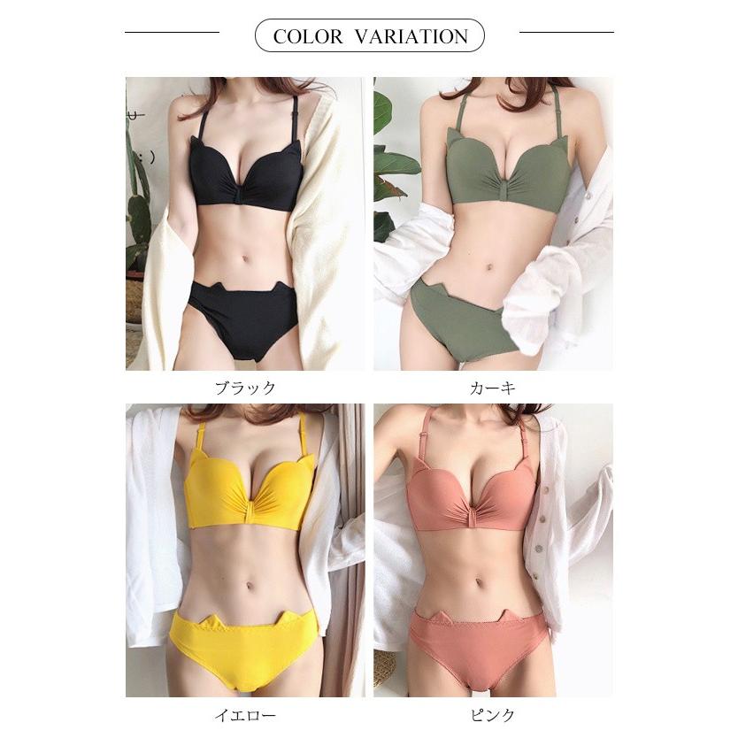 ブラジャー ショーツ セット 猫耳 かわいい 無地 ノンワイヤーブラ フルバックショーツ インナー 下着 3 4カップ バストアップ 補正 谷間 Tssb0 Ailes 通販 Yahoo ショッピング
