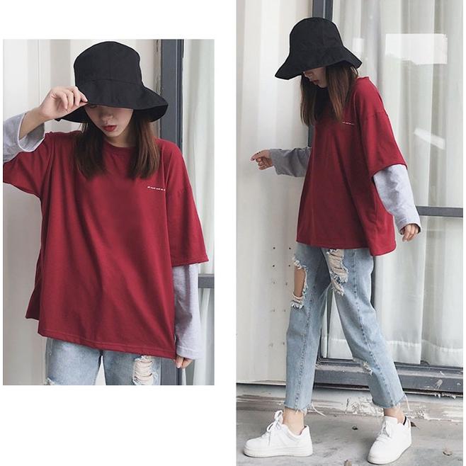 Tシャツ 長袖 重ね着風 配色 おしゃれ ゆったり ドロップショルダー オーバーサイズ レディース ロンt カットソー トップス カジュアル 吸汗速乾 Te8f0 Ailes 通販 Yahoo ショッピング