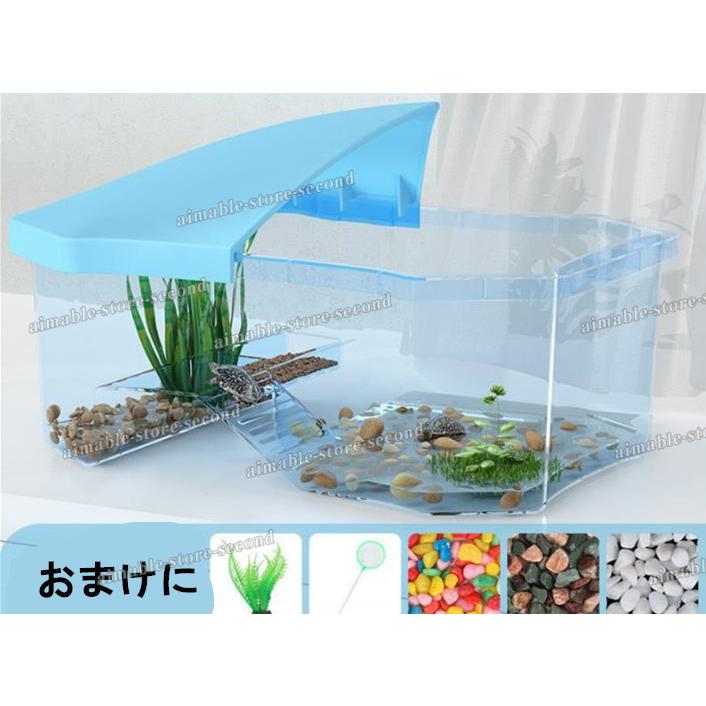 国内外の人気集結 亀の水槽 蓋付き 両生類 カメの楽園 飼育ケース ボックス 日向ぼっこ台 観察 排水孔 爬虫類 カメ生息地 大空間 亀の楽園 可愛い 階段 エサ皿 Aynaelda Com