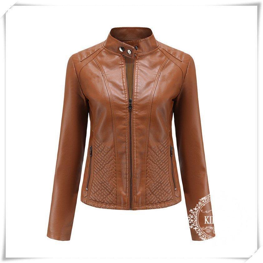 限られたアクセスの-レザ•ージャケット レディース ラム•革 春 秋 冬