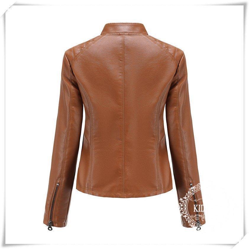 限られたアクセスの-レザ•ージャケット レディース ラム•革 春 秋 冬