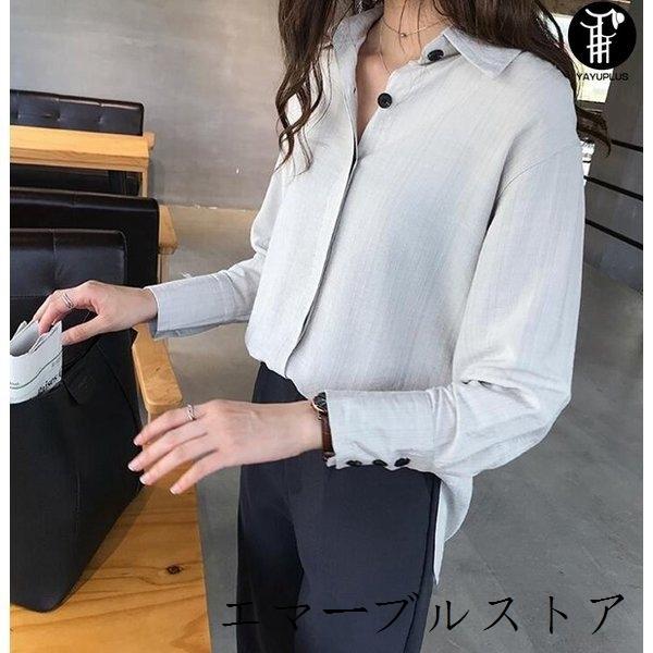 シャツ ブラウス レディース ワイシャツ 羽織り Yシャツ シャツカッター チュニック トップス 長袖 ゆったり 無地 通勤 カジュアル 春 春服 代引不可 エマーブルストア 通販 Yahoo ショッピング