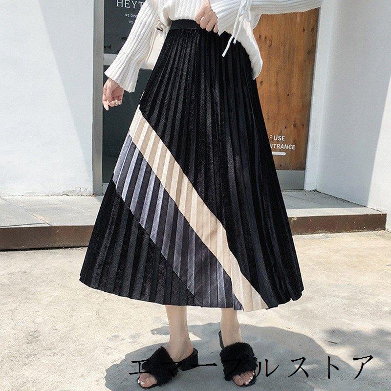 プリーツスカート スカート 秋冬 ロングスカート マキシ丈 フレアスカート ボトムス レディース ロング丈 プリーツ ベルベット ウエストゴム 3色スプライス 新作 :10112128159:エマーブルストア - 通販 - Yahoo!ショッピング プリーツスカート スカート 秋冬 ロングスカート マキシ丈 フレアスカート ボトムス レディース ロング丈 プリーツ ベルベット ウエストゴム 3色スプライス 新作 :10112128159:エマーブルストア - 通販 - Yahoo!ショッピング