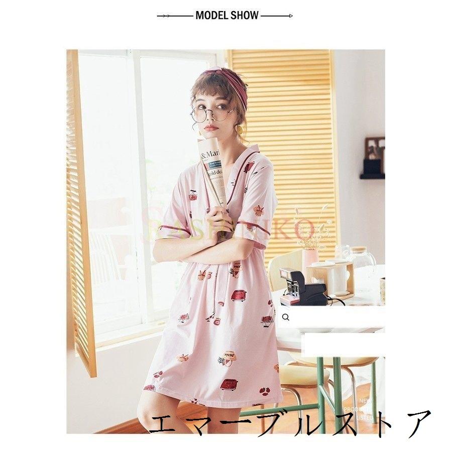 日本製 パジャマ レディース ワンピース 半袖 夏和 ネグリジェ ロングtシャツ かわいい 綿 ゆったり ルームウェア 部屋着 寝巻き Site Starbrasil Com Br