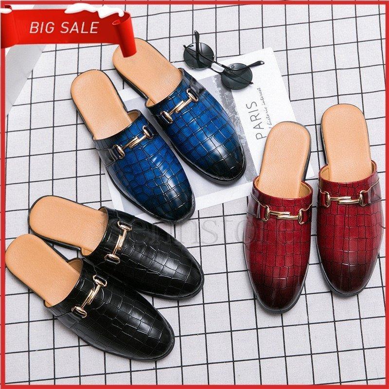 ビジネスサンダル 革靴 メンズ サンダル かかとなし 男性 紳士靴 おしゃれ ビット付き 配色 ローファー 軽量 スリッパ サボサンダル 履きやすい エマーブルストア 通販 Yahoo ショッピング