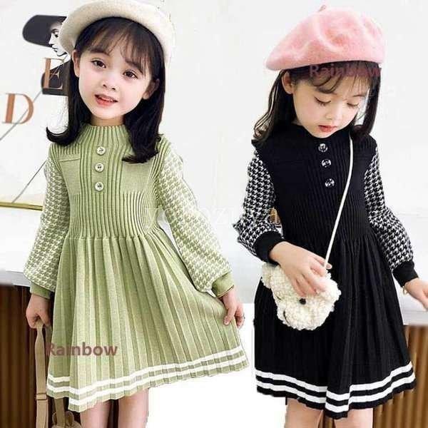 女の子 冬服 膝丈 秋服 キッズ 通学 普段着 学生 秋冬 ワンピース ニットワンピース ニットワンピ 韓国子供服 セータードレス 姉妹 誕生日 宅配便配送