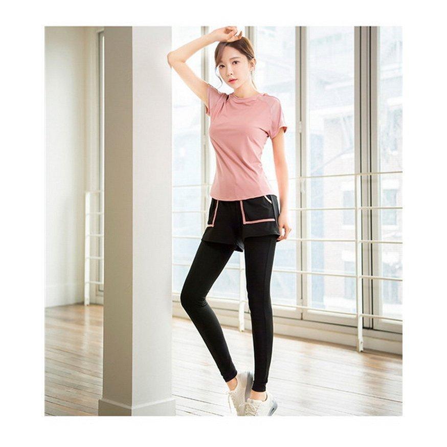 スポーツウェア レディース セット 細見せ トレーニングウェア 上下 ランニング ウェア 可愛い フィットネスウェア おしゃれ 吸汗速乾 ジムランニング新品 Aimb52 エマーブルストア 通販 Yahoo ショッピング