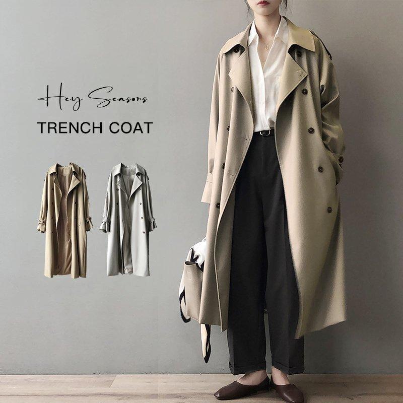 トレンチコート スプリングコート レディース 春 秋 ロングコート 羽織り トレンチ アウター コート ロング丈 裏地付き デザイン ゆったり きれいめ(Hot673)