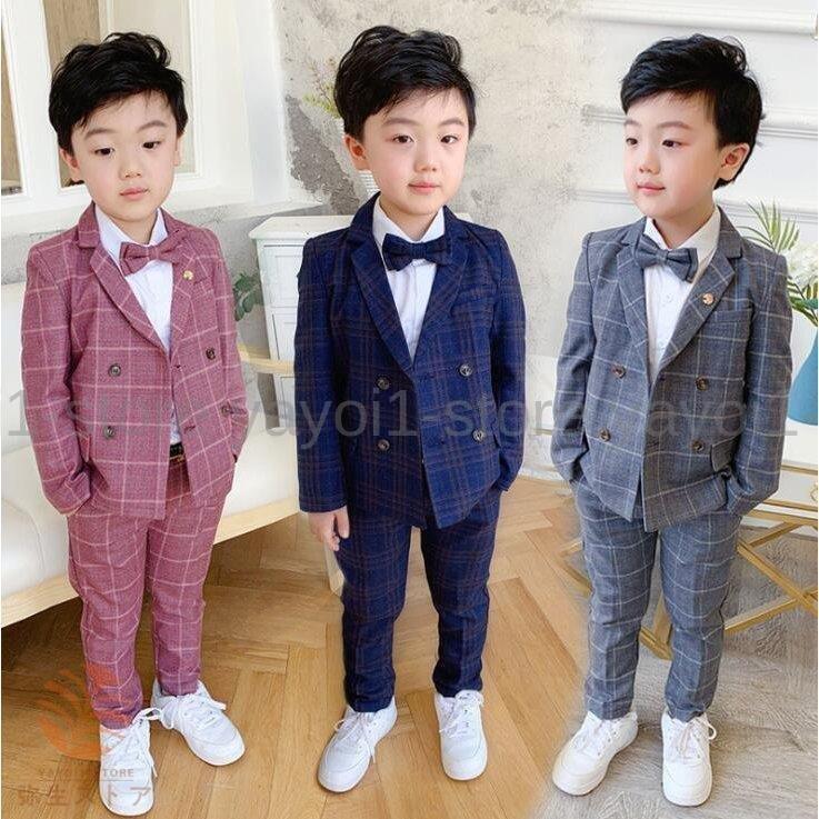 子供スーツ 上下セット 男の子スーツ キッズ スーツ チェック柄 ベビー服 3点セット ジャケット パンツ 蝶結び 子ども用スーツ 卒園式 卒業式 入学式 入園式 Aimdacd エマーブルストア 通販 Yahoo ショッピング