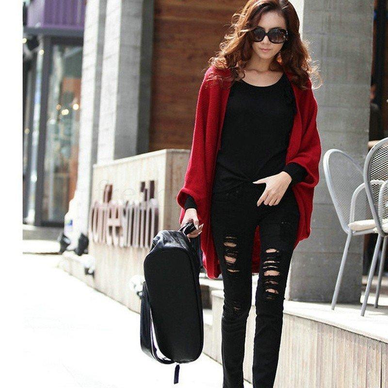 モモンガロングカーディガンニットセーター大きいサイズレディーストップスカットソーtシャツ体型カバー春コーデ Aim エマーブルストア 通販 Yahoo ショッピング