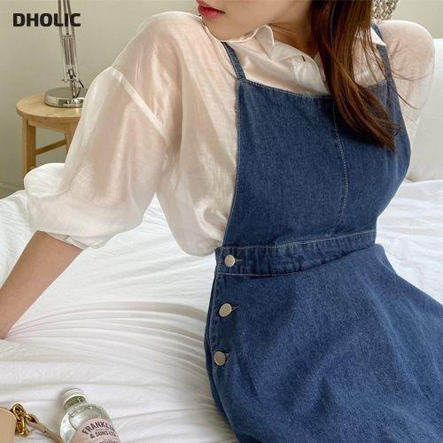 スクエアデニムキャミワンピース 全2色 T レディース Ops韓国ファッション ワンピース ロング ロングワンピース スクエアネック キャミワンピース デニムワ Aim エマーブルストア 通販 Yahoo ショッピング