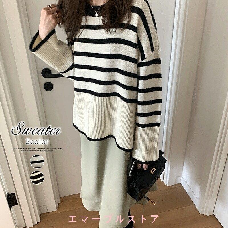 ゆったり 通勤 シンプル ゆる可愛い モノトーン 着回し サイドスリットボーダーニット 大人 通学 レディース フリーサイズ 上品 楽ちん カジュアル おしゃれ Aj4wxyag4z Cosbrapim Com Br