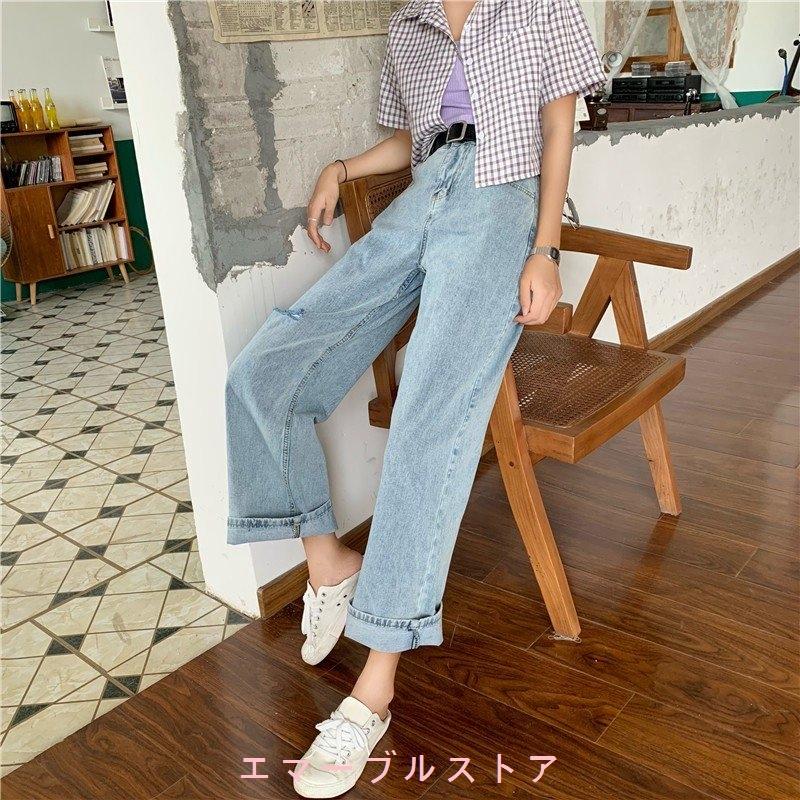 22春夏作レディース ゆったり ワイドパンツデニム ダメージ ハイウエスト 穴開きボトムス ジーンズ 大きいサイズ Size S Xl Aims d19c エマーブルストア 通販 Yahoo ショッピング