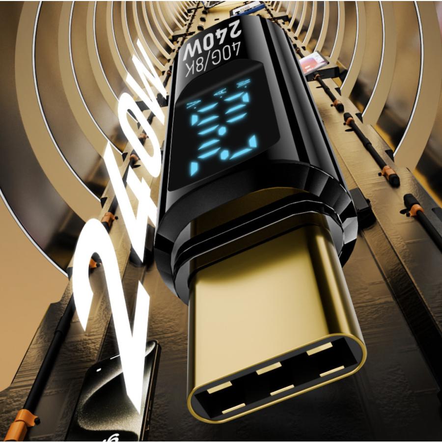 USB TYPE C アダプタ 240W 出力 ディスプレイ付き 40Gbps 8K