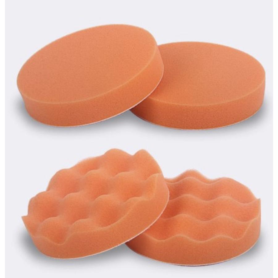 ポリッシャーバフ スポンジバフ 125mm  4枚セット 扁平スポンジ オレンジ 電動ポリッシャー 磨きワックス用 平型 波型 |  | 03