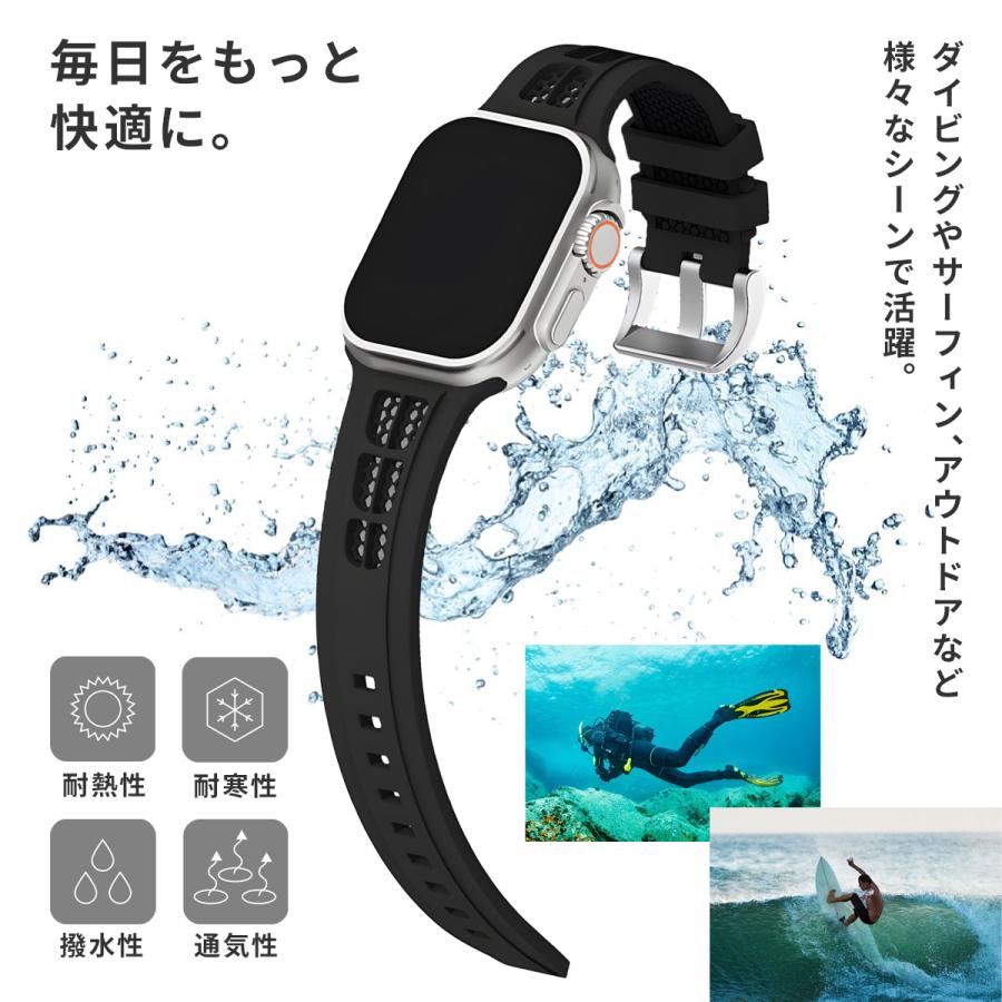 Apple Watch BAND アップルウォッチバンド シリコン CLASSIC SPORT 全シリーズ対応 ダイビング サーフィン スポーツ 38mm 40mm 41mm 42mm 44mm 45mm 46mm 49mmSE |  | 10