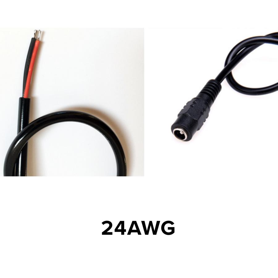 DC5521 電源ケーブル オス メス 24AWG 5.5mmx2.1mm コネクタ バラ線