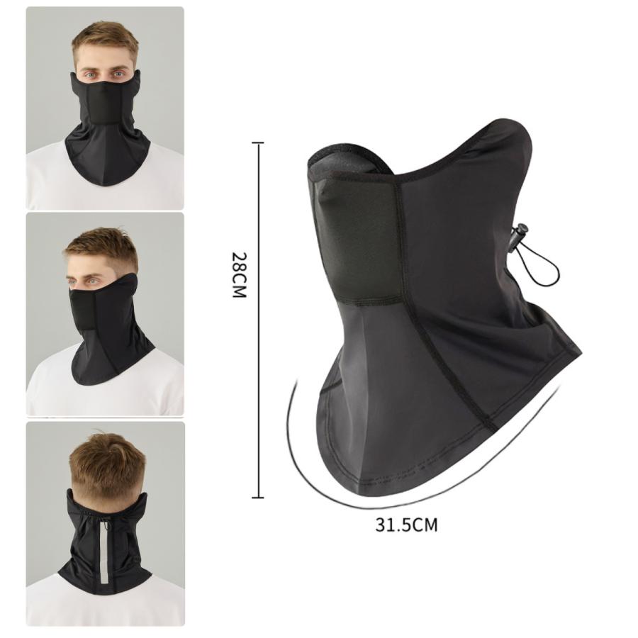 フェイスマスク UVカット 冷感 ネックガード メンズ  吸汗速乾 ブラック フェイスカバー 耳をガード 風切り音対策 |  | 03