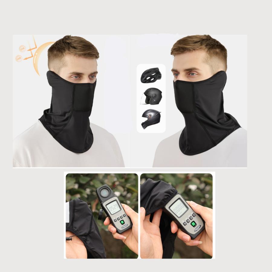 フェイスマスク UVカット 冷感 ネックガード メンズ  吸汗速乾 ブラック フェイスカバー 耳をガード 風切り音対策 |  | 04