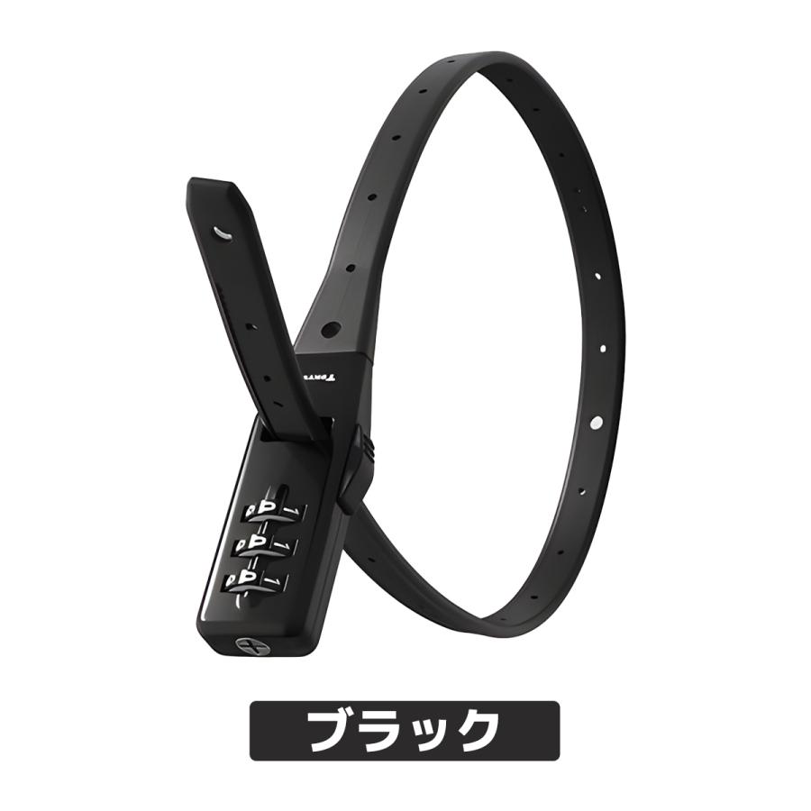 結束バンド型 ダイヤルロック ヘルメットロック アシスト自転車バッテリーロック ステンレスブレード ケーブルロック 530mm |  | 02