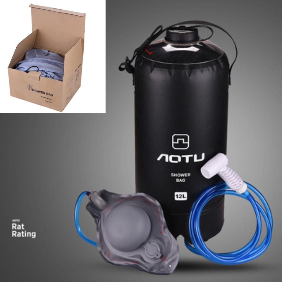 ポータブルシャワーバッグ 12L フットポンプ アウトドア 簡易シャワー 加圧式 サーフィン 海水浴 レジャー : aim.corp - 通販 ...