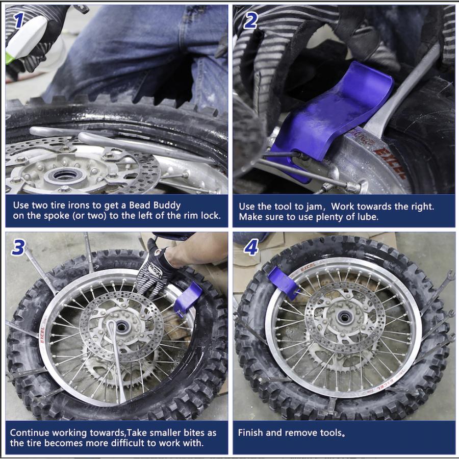 タイヤ交換用補助 ビード固定工具 オフロードバイク フックタイプ コンパクト バイク用タイヤビードツール |  | 02