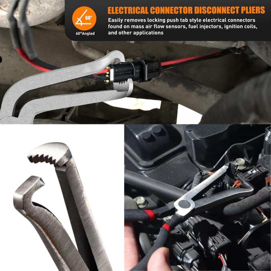 カプラー外し専用プライヤー 電気コネクター カップリング 2TYPE 60度 ストレート 自動車 バイク整備用 |  | 05