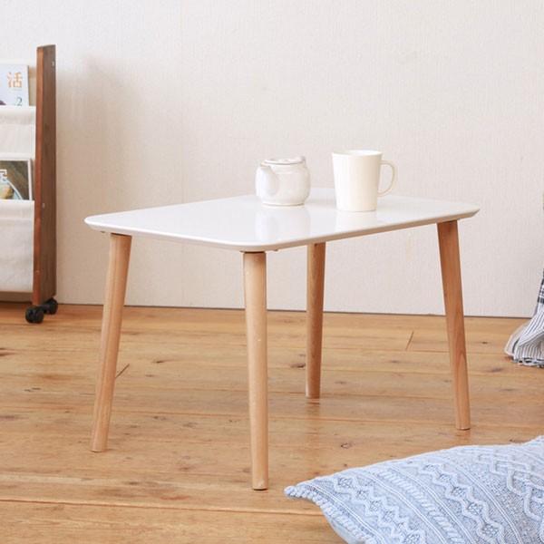 サイドテーブル 幅60cm ソファサイドテーブル 高さ38.5cm コーヒーテーブル 机 北欧風 トールテーブル 鏡面木目天板 SD7014