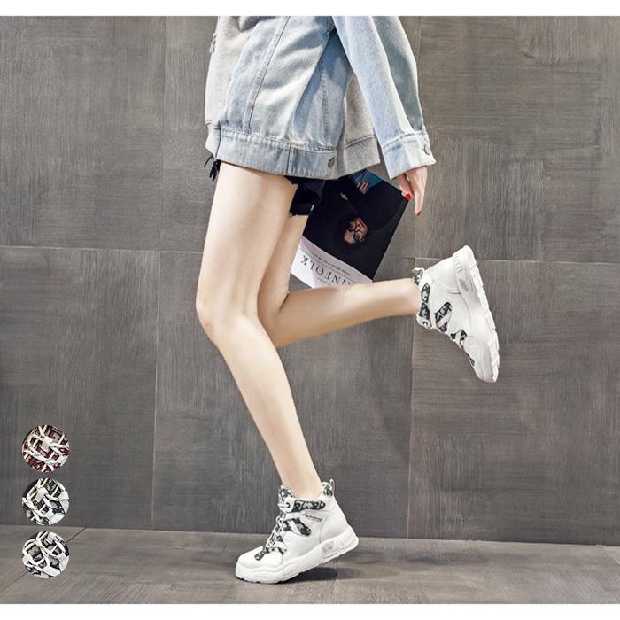 牛本革 厚底レディースシューズ スニーカー 軽量 丈夫 おしゃれ 可愛い 柄 靴 女性用 靴紐あり 低身長 走りやすい 通勤 通学 お出かけ スタイルアップ おすすめ K0403syu Zu15 エイム 通販 Yahoo ショッピング