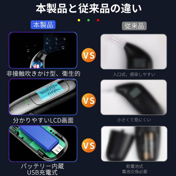 アルコール検知器 アルコールチェッカー 業務 アルコール検査 日本語説明書 センサー 非接触 呼気式 測定 運転 自動車 | ブランド登録なし | 05