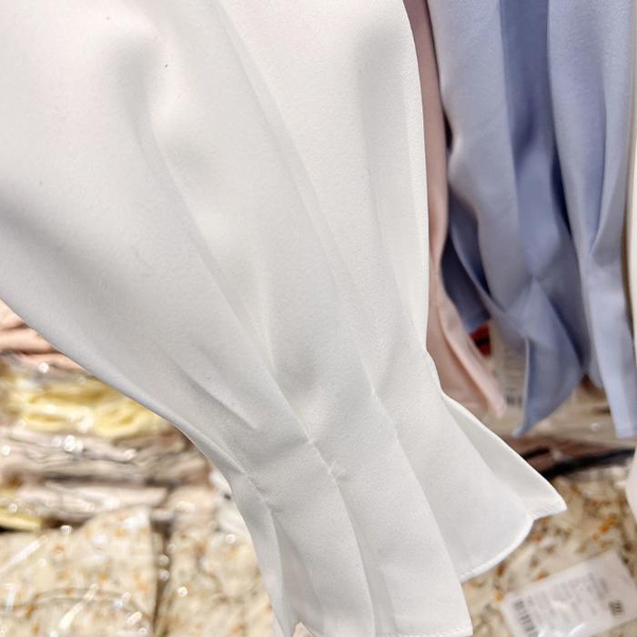 ブラウス 長袖 レディース トップス オフィス 白 レディース フォーマル フリル 20代 30代 40代 50代 リボン付き | ブランド登録なし | 09