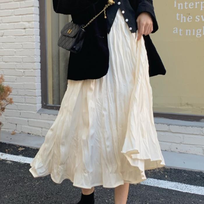 スカート プリーツ おしゃれ ブラウン 黒 秋 春 白 フレアスカート Aライン 30代 40代 50代 プリーツ レディース 夏 冬 | ブランド登録なし | 09