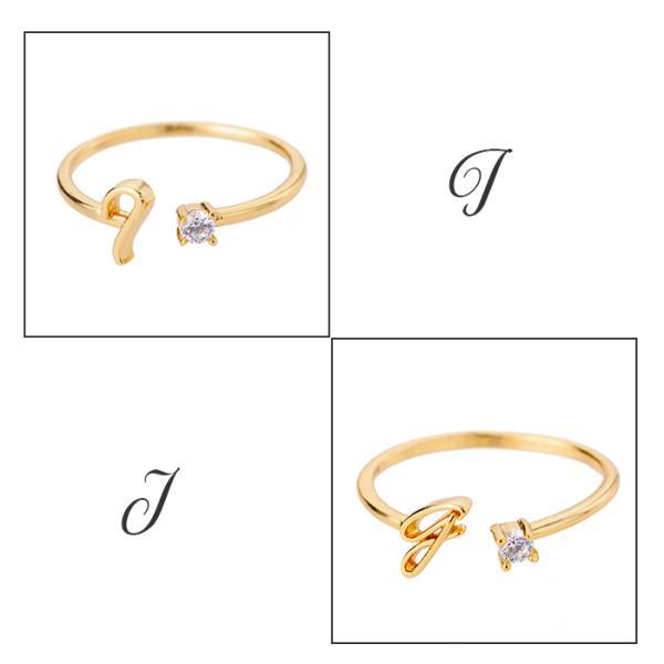 指輪 レディース イニシャルリング アルファベット キュービック ジルコニア 重ね付け おしゃれ 30代 40代 50代 フリーサイズ |  | 14
