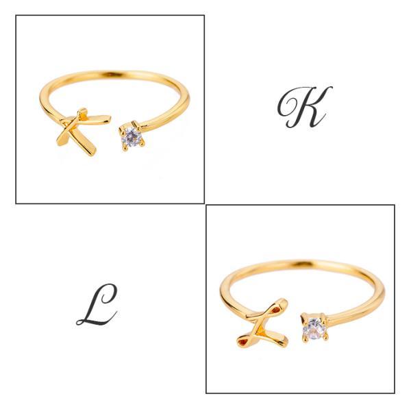 指輪 レディース イニシャルリング アルファベット キュービック ジルコニア 重ね付け おしゃれ 30代 40代 50代 フリーサイズ |  | 15