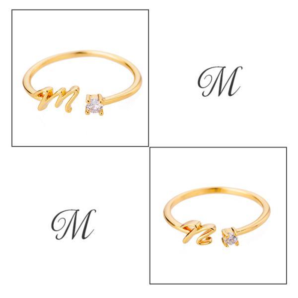 指輪 レディース イニシャルリング アルファベット キュービック ジルコニア 重ね付け おしゃれ 30代 40代 50代 フリーサイズ |  | 16