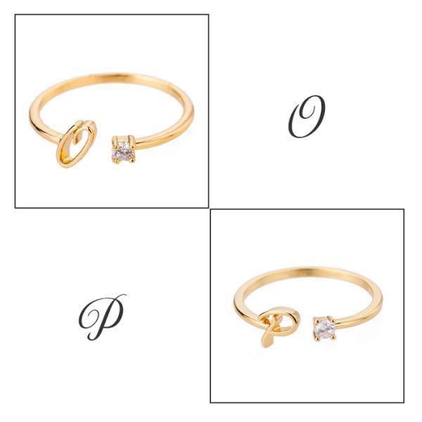 指輪 レディース イニシャルリング アルファベット キュービック ジルコニア 重ね付け おしゃれ 30代 40代 50代 フリーサイズ |  | 17