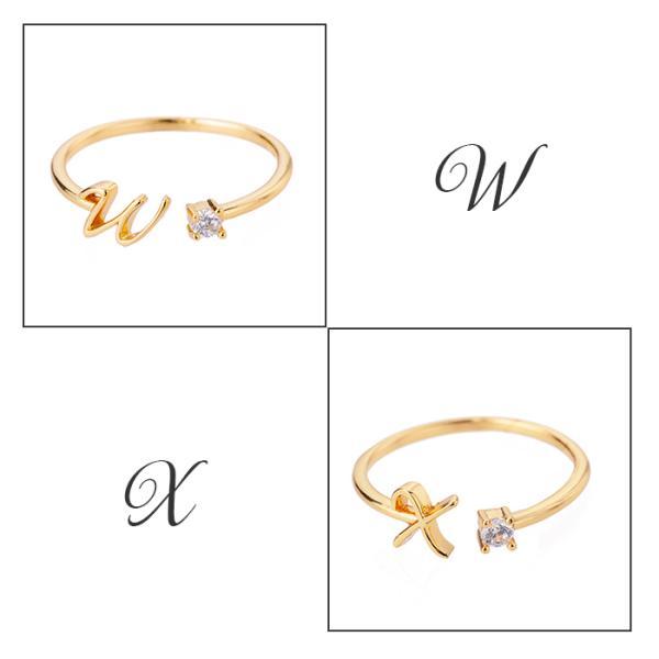 指輪 レディース イニシャルリング アルファベット キュービック ジルコニア 重ね付け おしゃれ 30代 40代 50代 フリーサイズ |  | 21