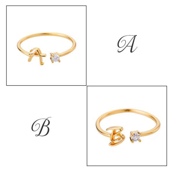 指輪 レディース イニシャルリング アルファベット キュービック ジルコニア 重ね付け おしゃれ 30代 40代 50代 フリーサイズ |  | 10