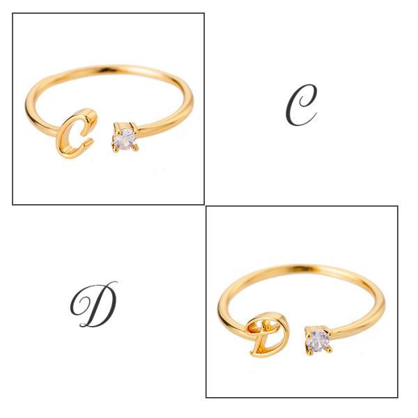 指輪 レディース イニシャルリング アルファベット キュービック ジルコニア 重ね付け おしゃれ 30代 40代 50代 フリーサイズ |  | 11