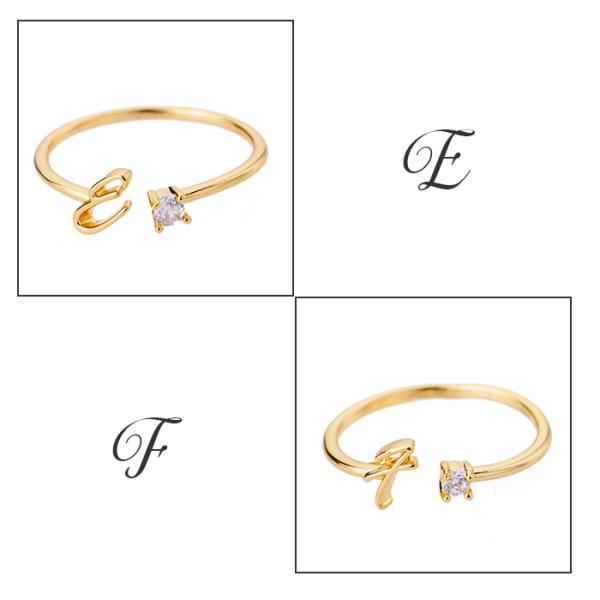 指輪 レディース イニシャルリング アルファベット キュービック ジルコニア 重ね付け おしゃれ 30代 40代 50代 フリーサイズ |  | 12