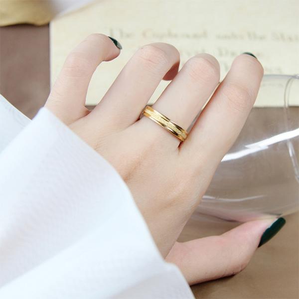 指輪 レディース サージカルステンレス ピンクゴールド 中央砂目 金属アレルギー対応 ペアリング おしゃれ |  | 10