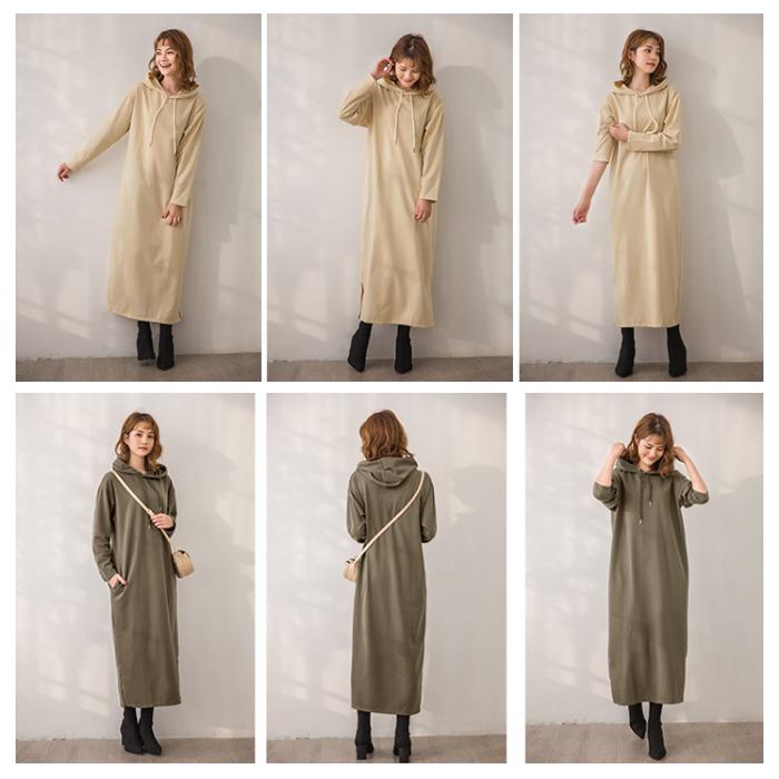 ワンピース レディース パーカーワンピース ロンt ロング丈 秋 冬