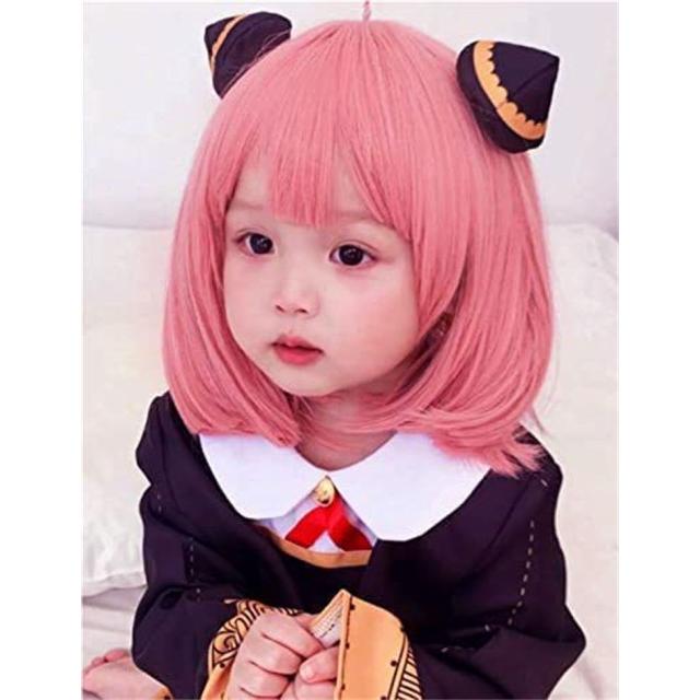 子供サイズ 送料無料 SPY×FAMILY スパイファミリー風 アーニャ・フォージャー 耐熱 ウィッグ かつら ※ネット付き 女の子用|aimee-shop|02