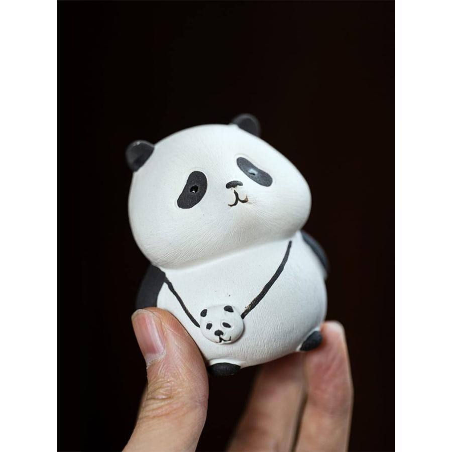 パンダの置物 陶器 茶寵 手作り オブジェ かわいい とら 縁起物 パンダの置物 陶器 茶寵 手作り オブジェ かわいい とら 縁起物