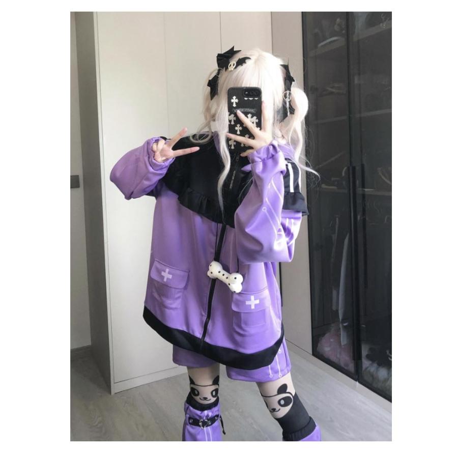 パーカー レディース 3点セット ショートパンツ 機能服 サブカル系