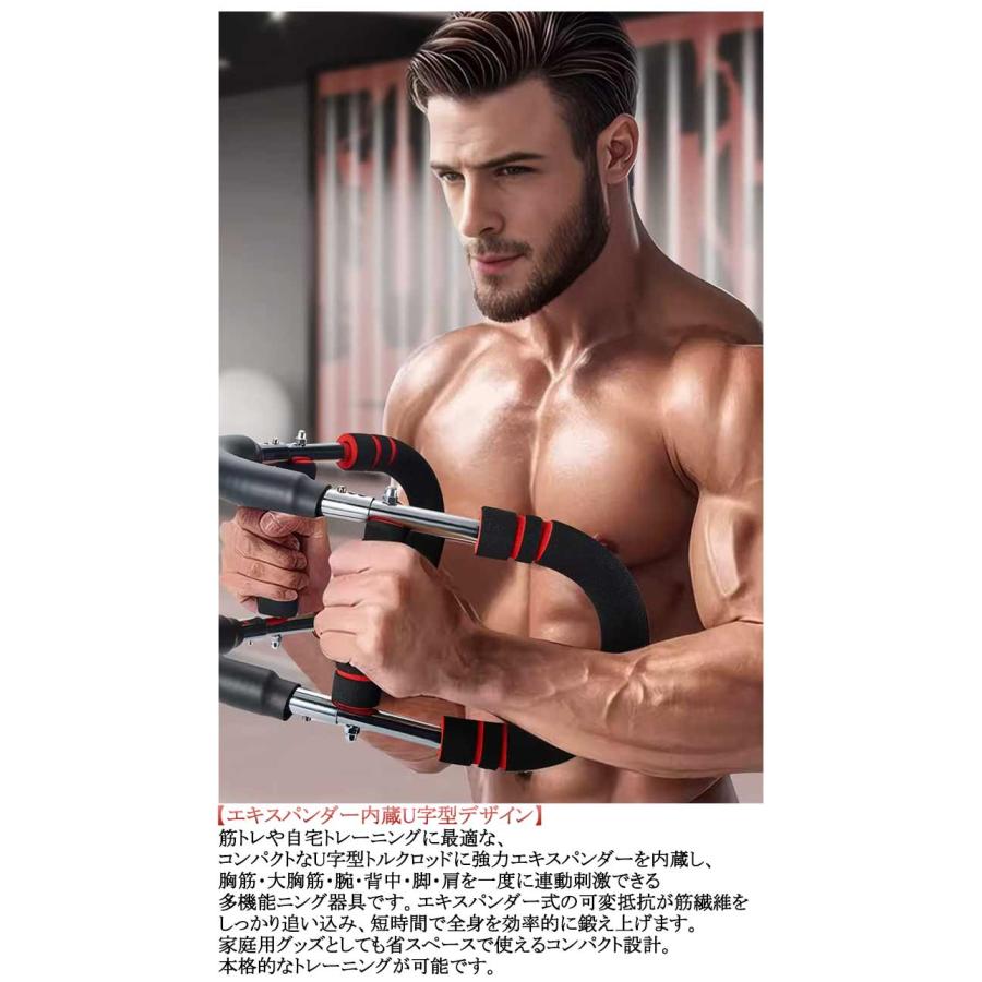 多機能 胸筋トレーニング器具 腹筋 アームバー 筋トレグッズ U字型腕